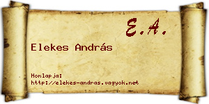 Elekes András névjegykártya